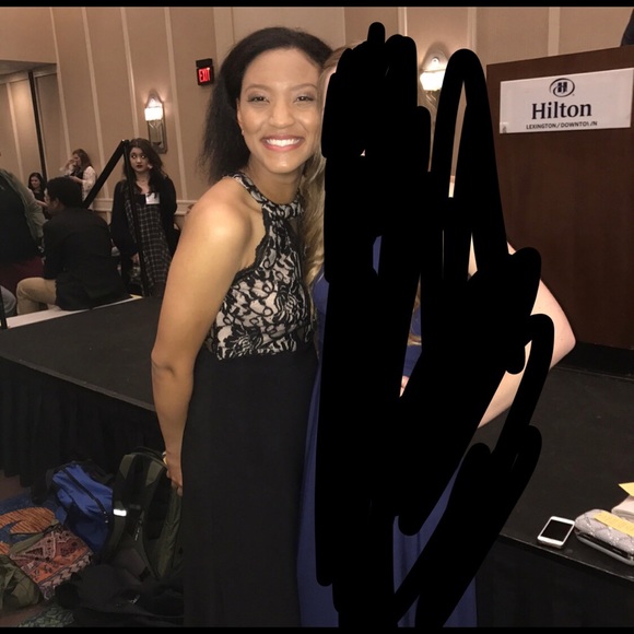 Black prom dress with Lacy top - Picture 6 of 6